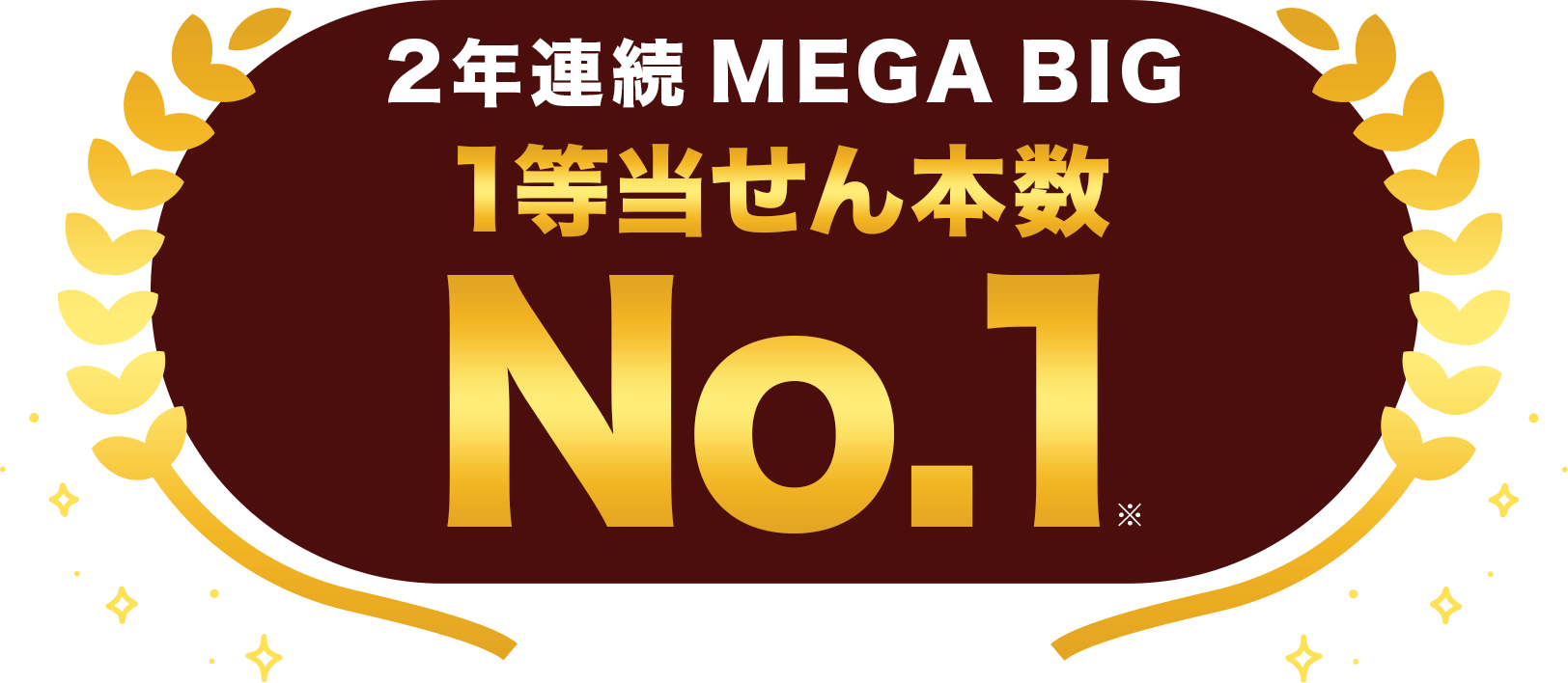 2年連続MEGA BIG(メガビッグ)の1等当せん本数No.1