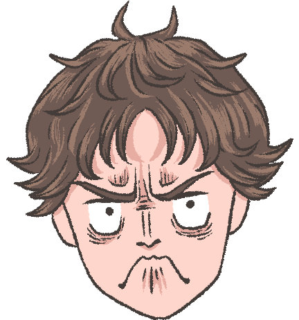 30代男性の疑心暗鬼な表情